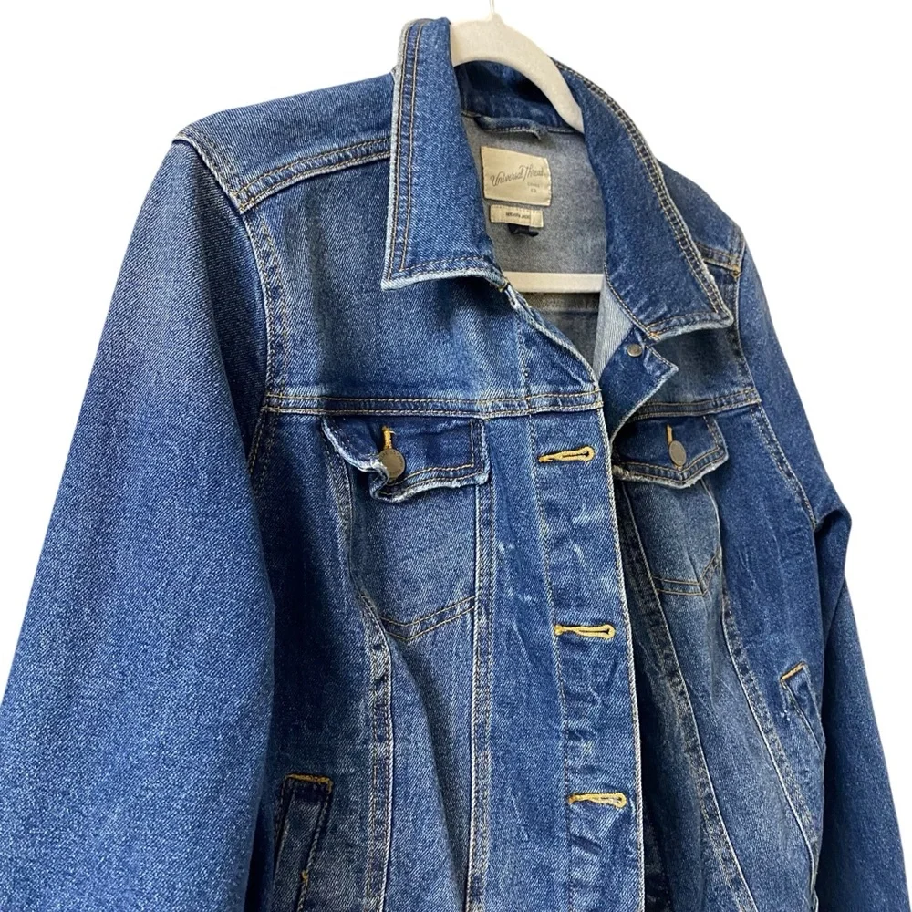 Universal Thread Freeborn Jacket button up Spring dark denim Jean jacket size X - Picture 5 of 12